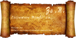 Zsivanov Mimóza névjegykártya